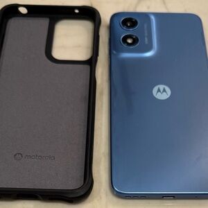 Motorola Blue Phone & Black Case
